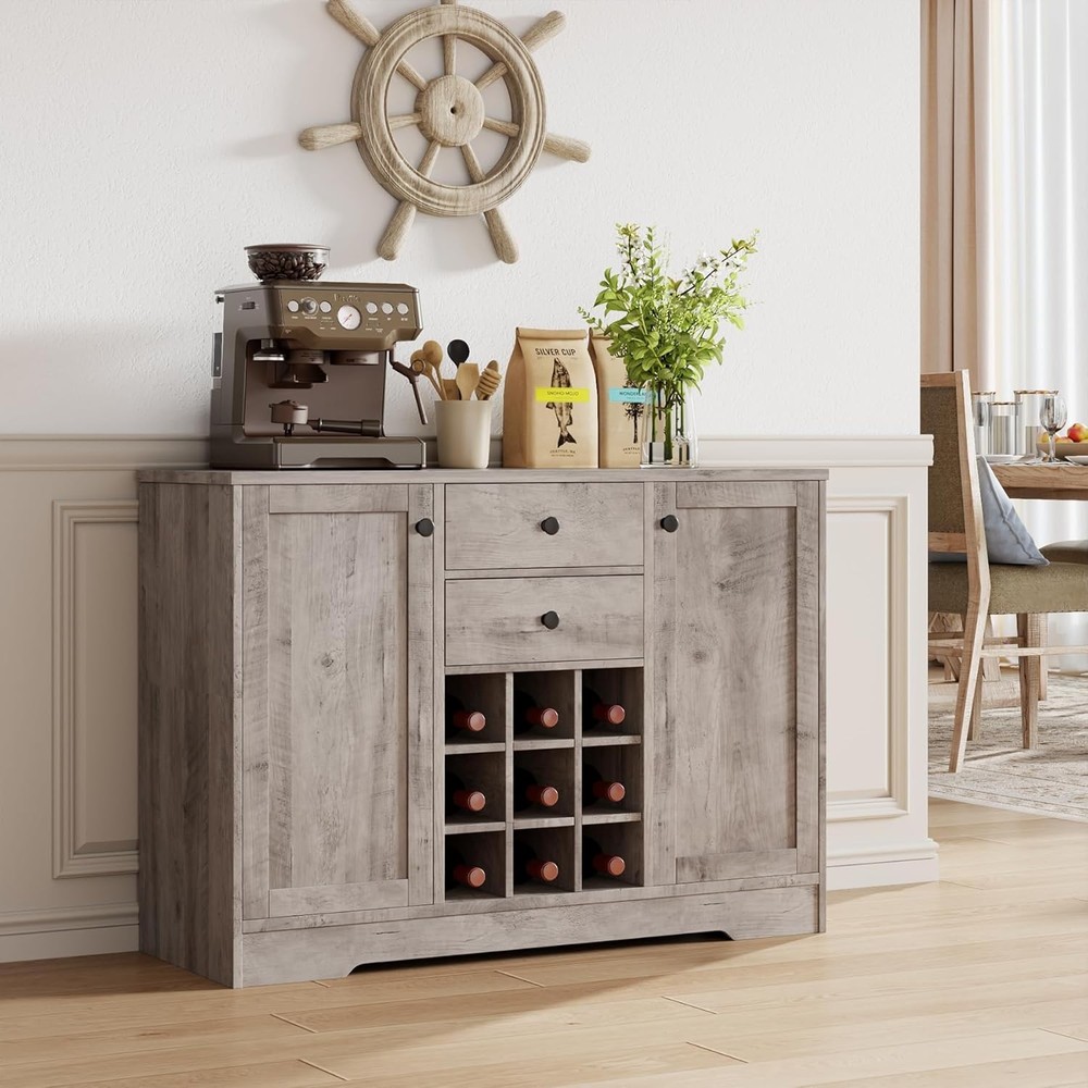 Coffee Bar Cabinet Kitchen Buffet Storage Cabinet W/ Storage 43.3’ Buffet
