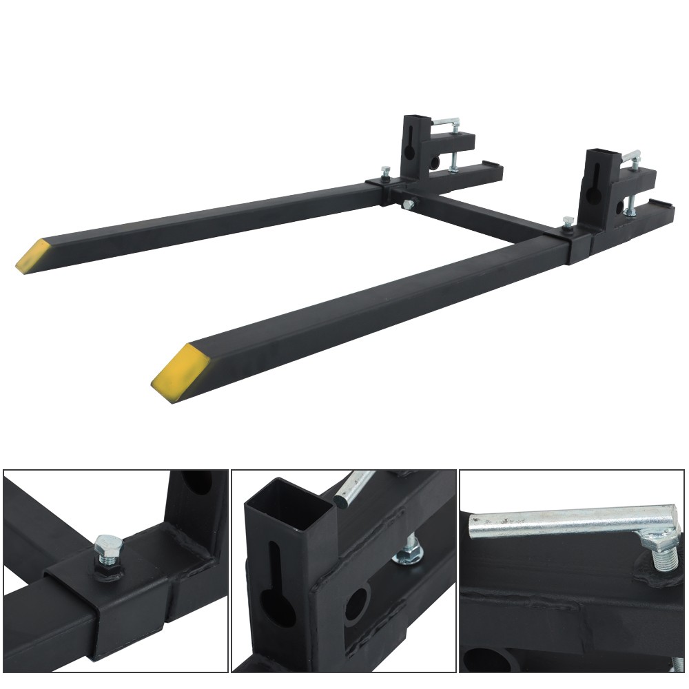 2000lbs 60” Clamp On Loader Bucket Skid Steer Tractor Pallet Forks Quick Attach