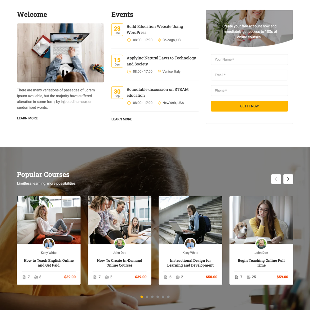 University Web Design with Free VPS Web Hosting and Installation