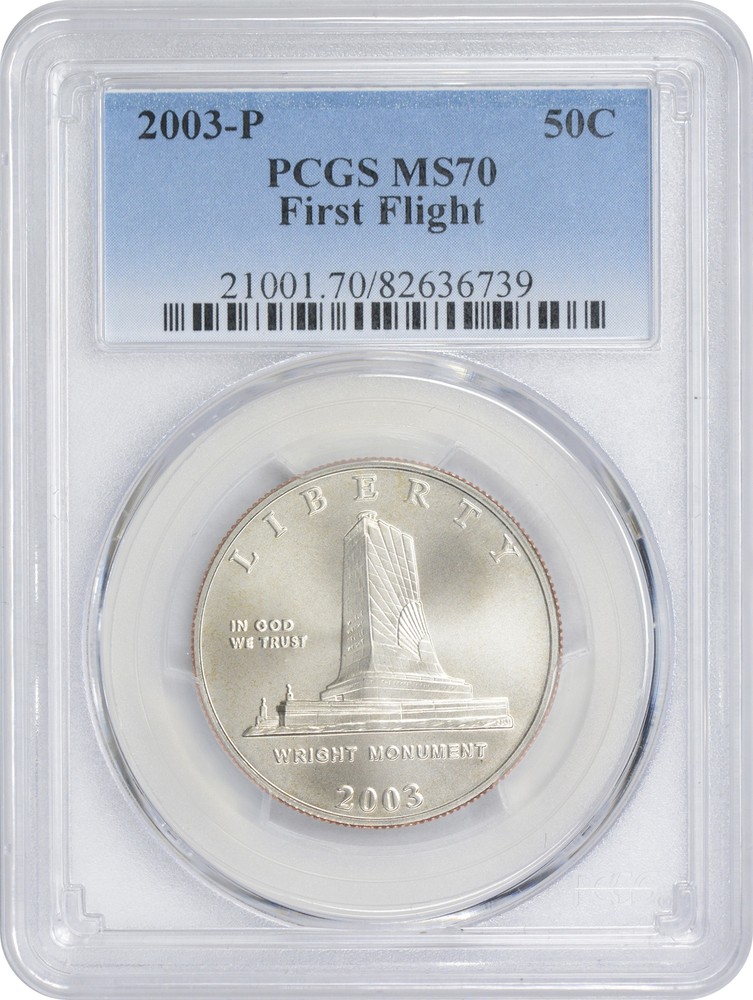 2003-P First Flight Commemorative Half Dollar MS70 PCGS Mint State 70