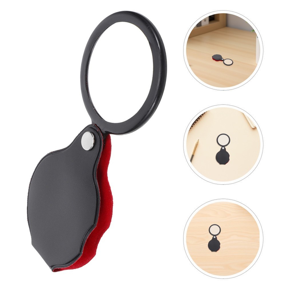 10 Pcs Mini Folding Magnifying Lenses Handheld Rotating Magnifier