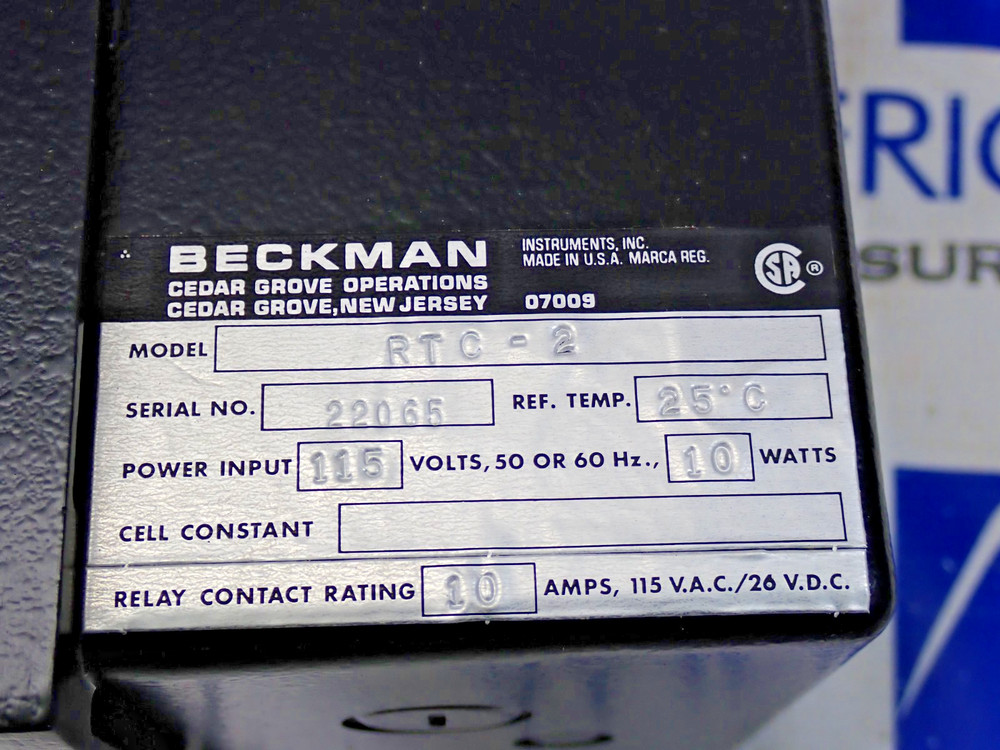 Beckman RTC-2 Rinse Tank Controller 115 Volt 10 Watt