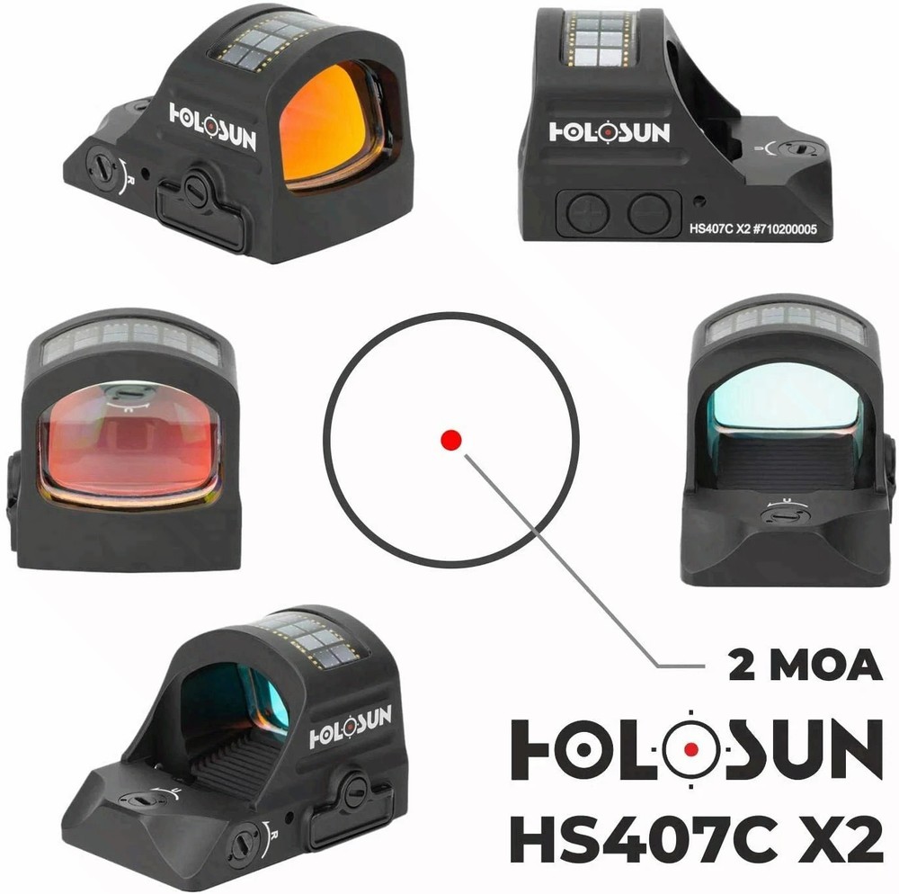 Holosun HS407C X2 2 MOA Red Dot Open Reflex Sight