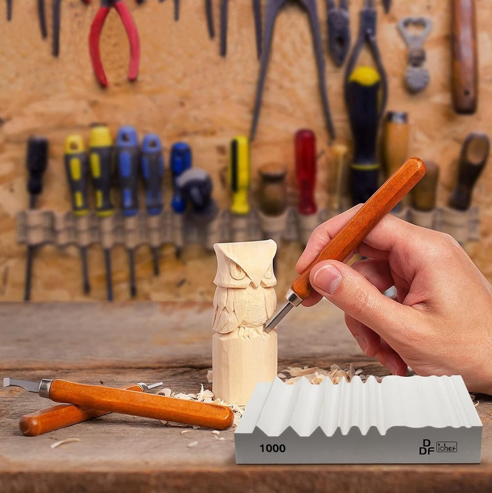 1000 Grit Sharpening Whetstone with Extra Grooves for Chisels and Gouges