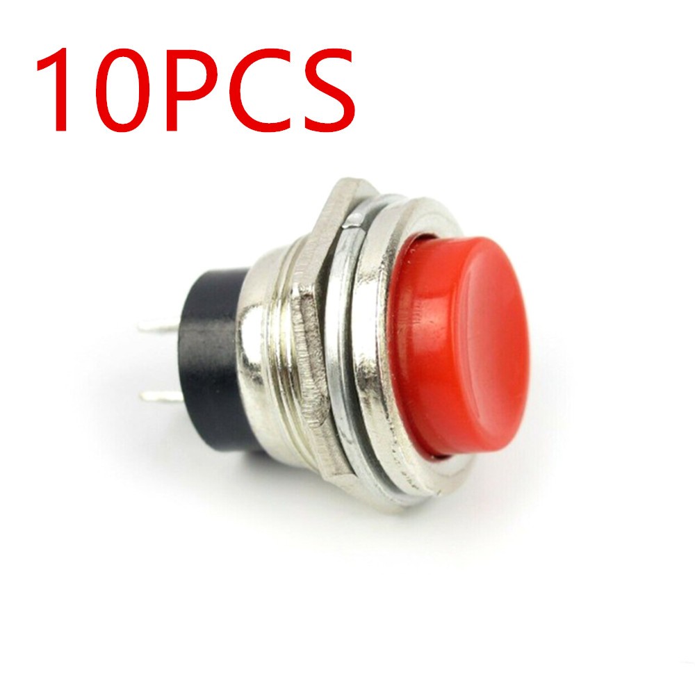 10* Small Self-Reset Round Button Head Power Switch Circle Kill Button Switch MN