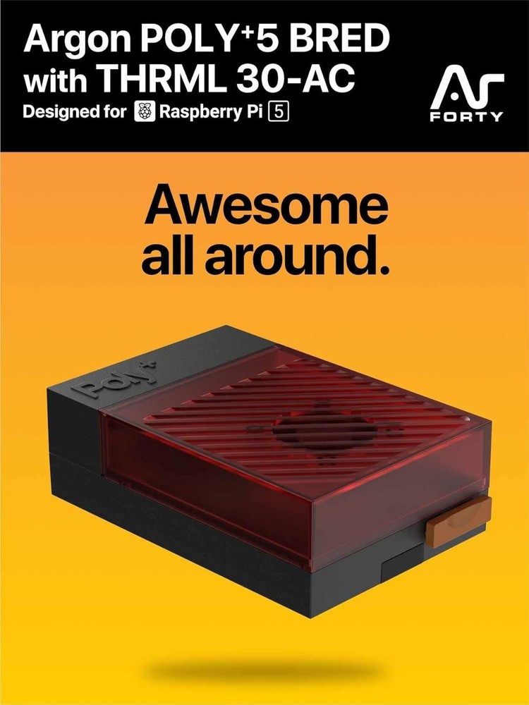 Argon Poly+5 Raspberry Pi 5 Case with Active Cooler | Pi 5 case, Pi 5 Active Coo