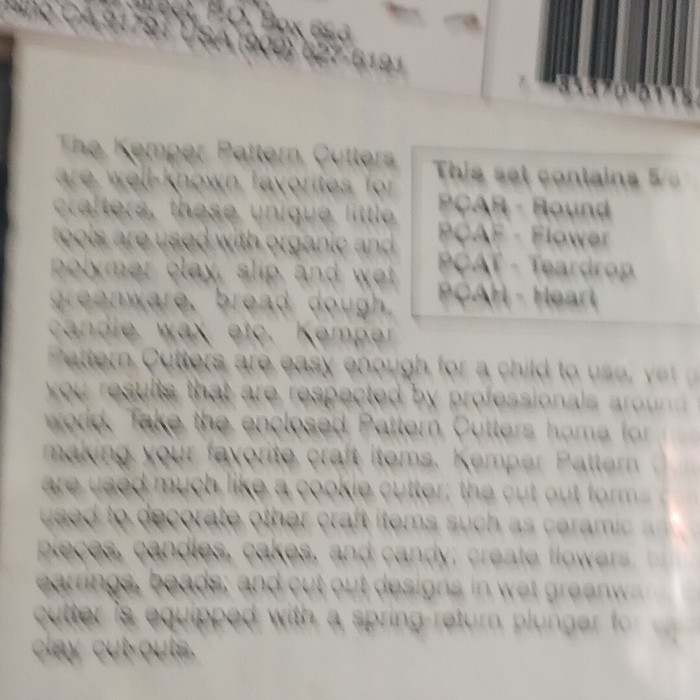 Kemper Tools Clay Cutters Pattern Cutter Set 3/4" Basic Set Made in USA