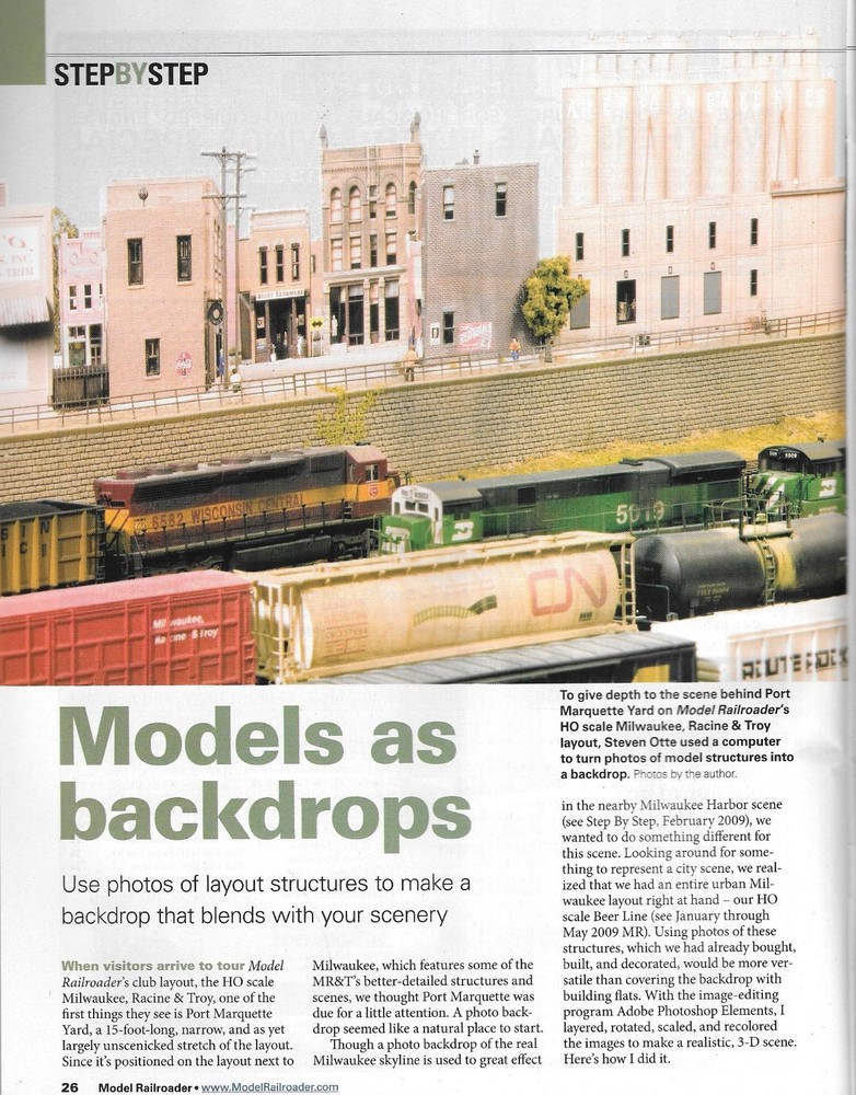 Model Railroader July 2010 Forest River Benchwork Gondola Loads Backdrop Ethanol