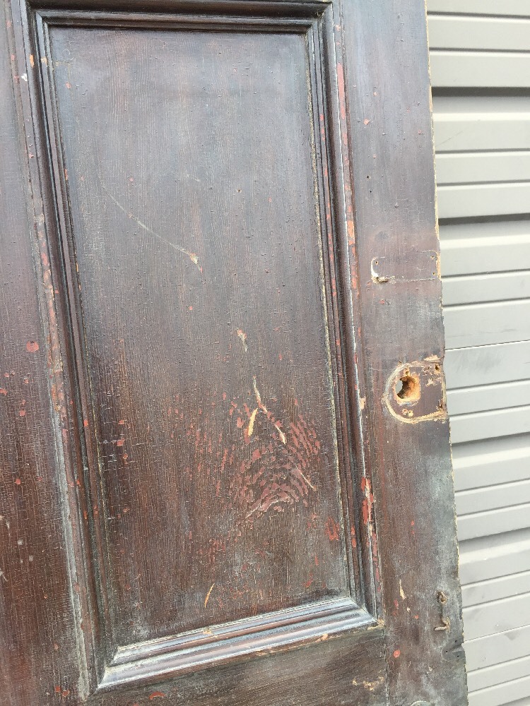 An 402 Antique Double Doors Set Raised Panel 51 X 87.5