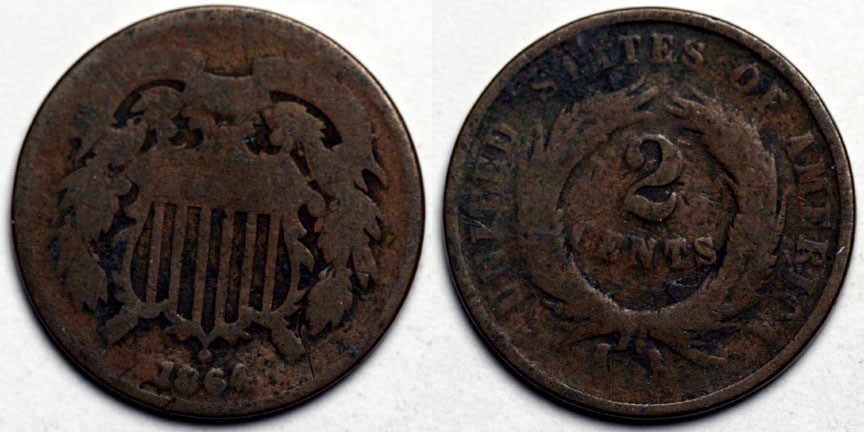1864 Two Cent Piece