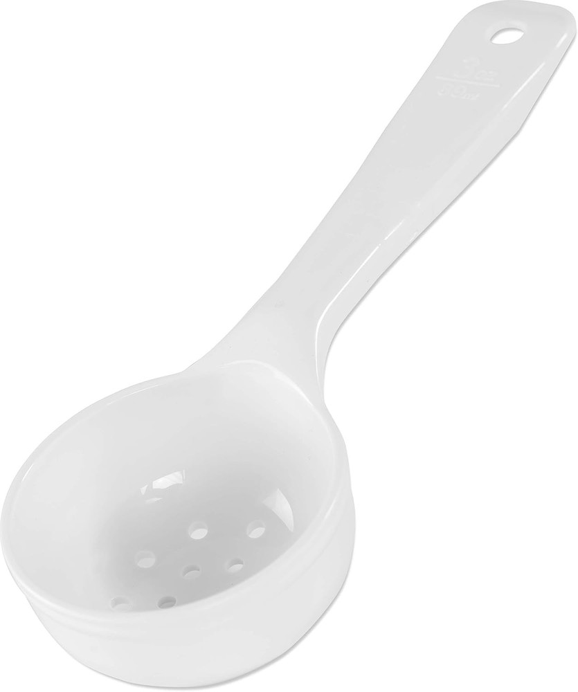 492304 Perforated Short Handle Portion Control Spoon 1 oz Yellow