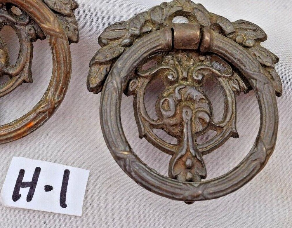 SALVAGED Single Post HARDWARE Vintage & Antique Cabinet/Drawer DROP RING PULL(S)