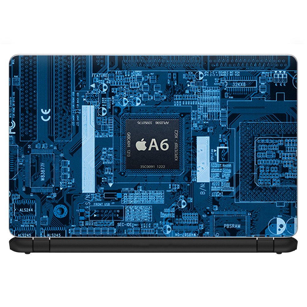 Universal Laptop Skins Wrap for 14" - circuit2 blue