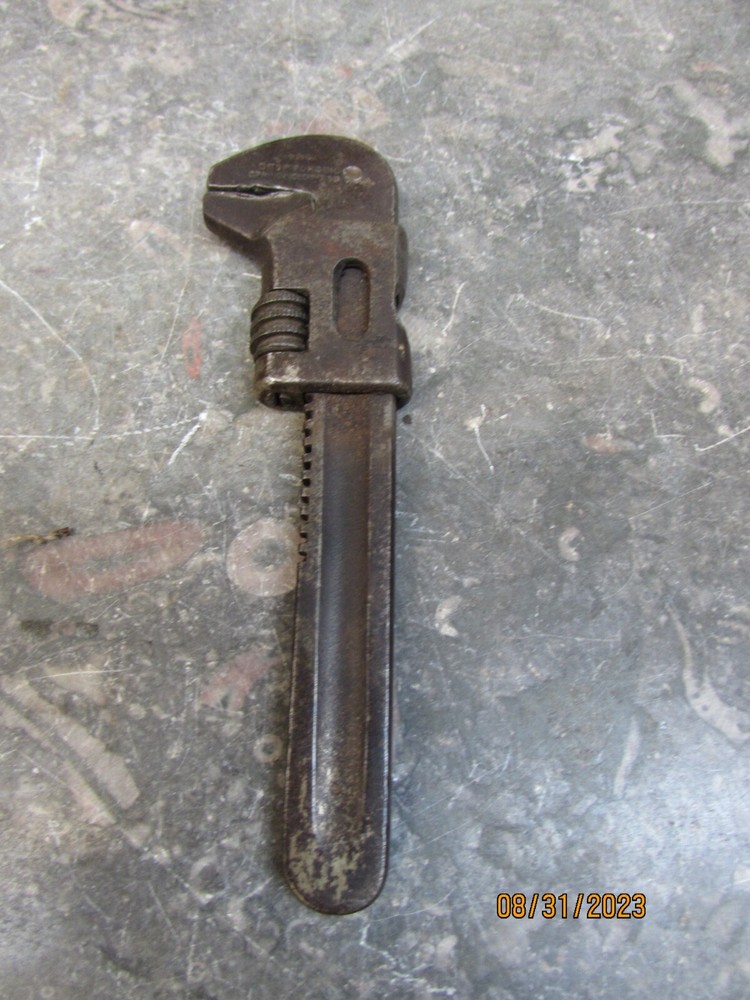 antique miniture monkey wrench pipe wrench SPRINGFIELD DROP FORGING