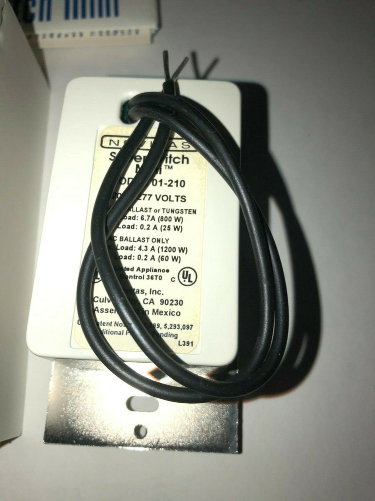 Novitas, Inc. 01-210 Super Switch Mini Automatic Wall Switch 120 or 277V White