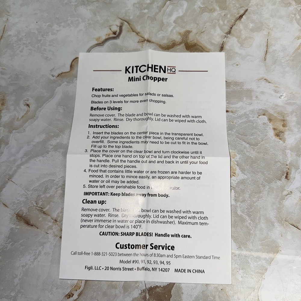 Kitchen HQ Pink Mini Chopper With Box