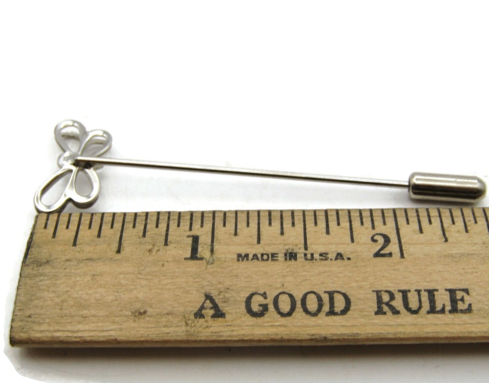 Butterfly Stick Pin Vintage Silver Tone