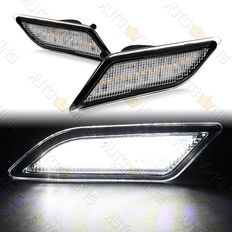 FIT 2010-2013 MERCEDES W212 E63 AMG E350 CLEAR LENS WHITE LED SIDE MARKER LIGHT