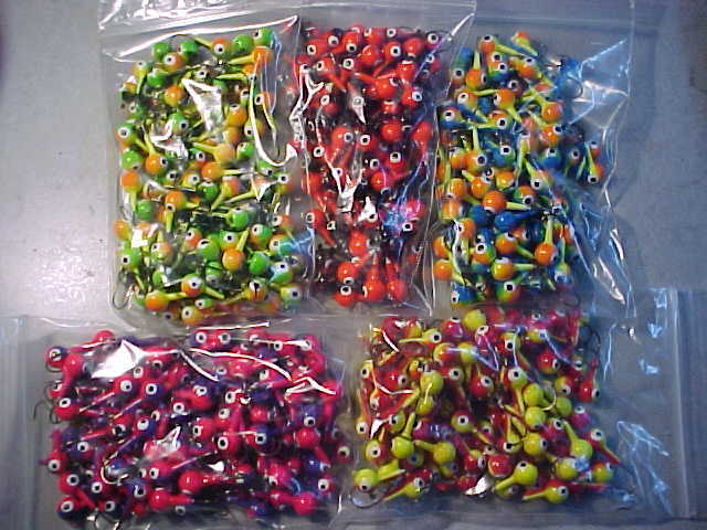 100 FLOATING OZ WALLEYE JIG HEADS 1/4 size 2 HOOKS