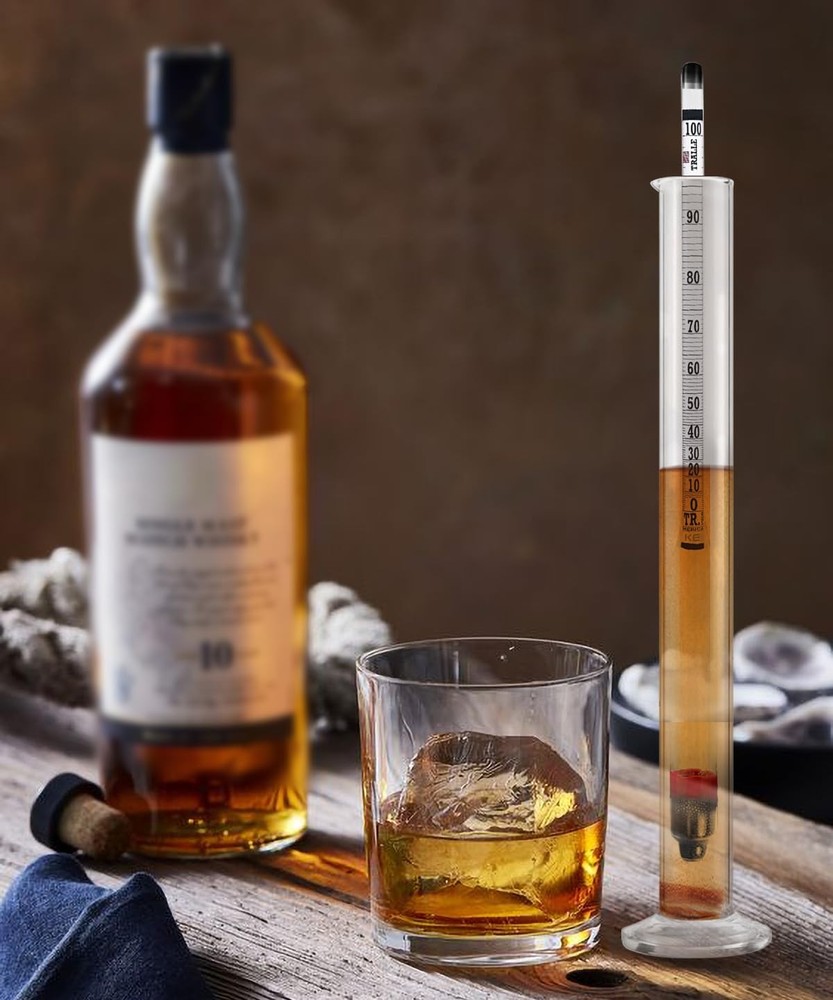 Hydrometer Alcohol Meter Kit, Hydrometer Alcohol 0-200 Proof and Tralle, Alco...