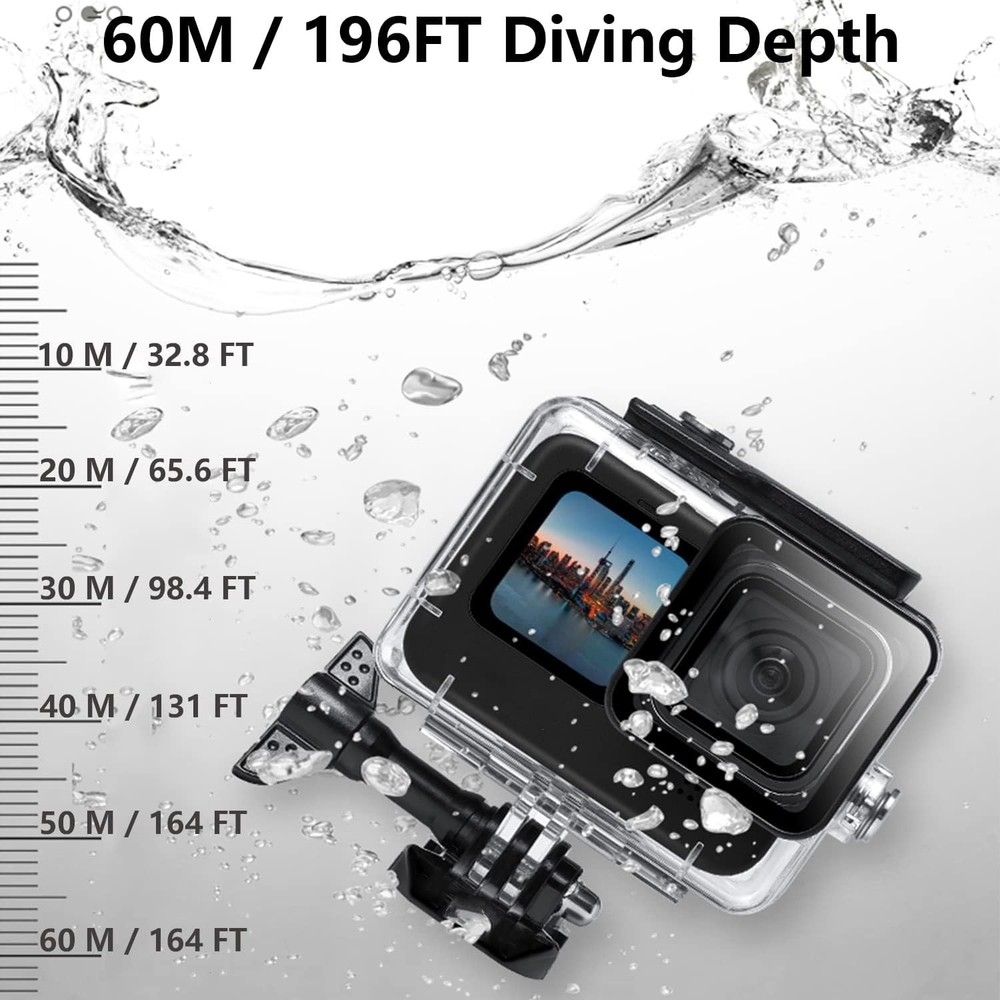Ultimate GoPro Hero Waterproof Case - 60m Depth, Quick Release Mount Included