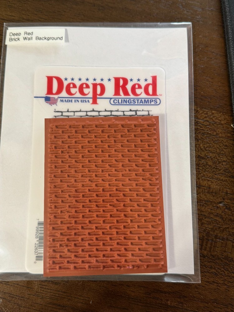 Deep Red Cling Stamp set, Brick Wall Background