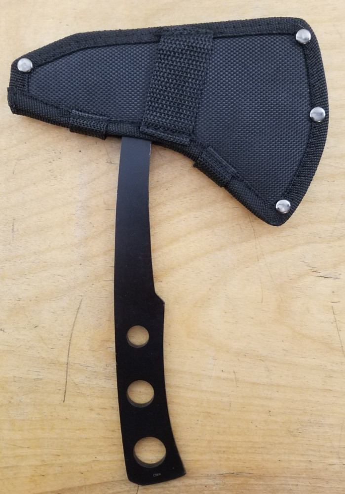 Perfect Point 9.5" Black Stainless Throwing Axe with Sheath