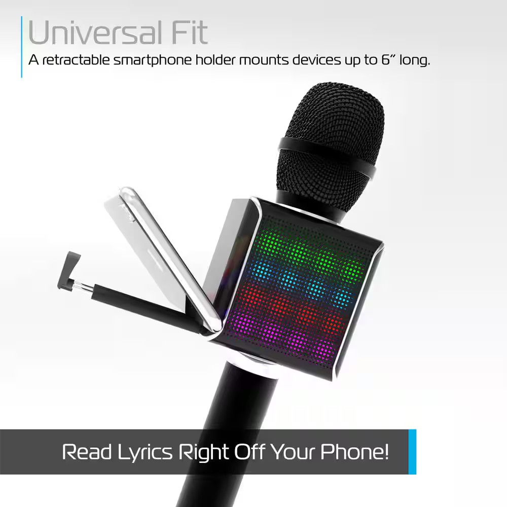 Pop Solo LED Karaoke Microphone in Black