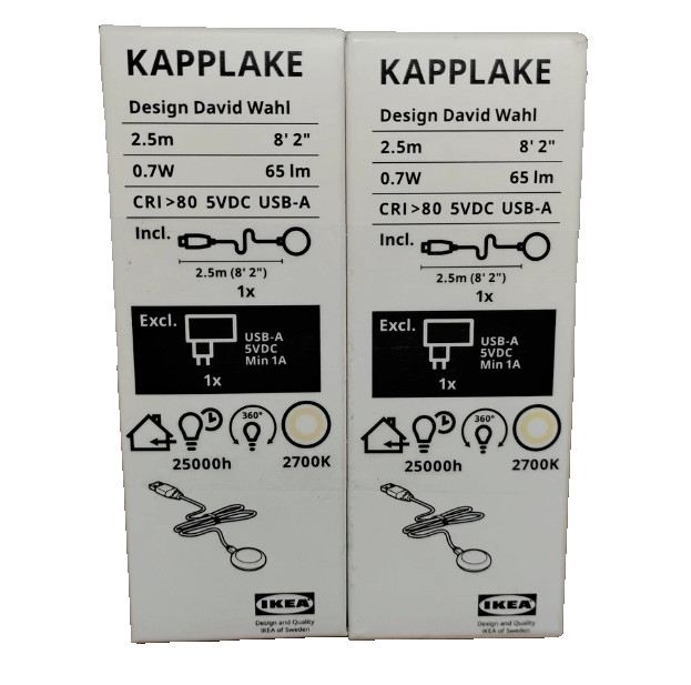 2 PCS KAPPLAKE LED spotlight, white,