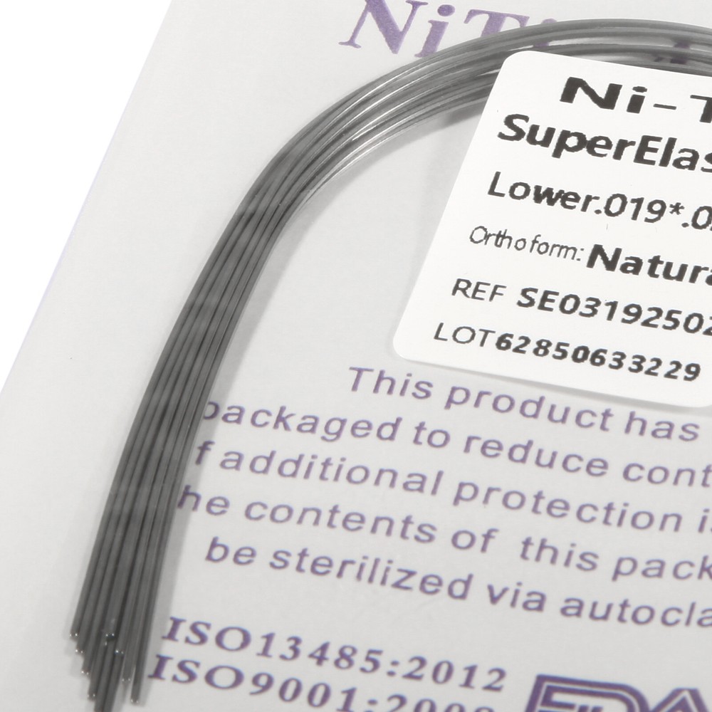 Dental Ortho Niti Natural Form Elastic Rectangular Arch Wires 19*25 Upper Lower
