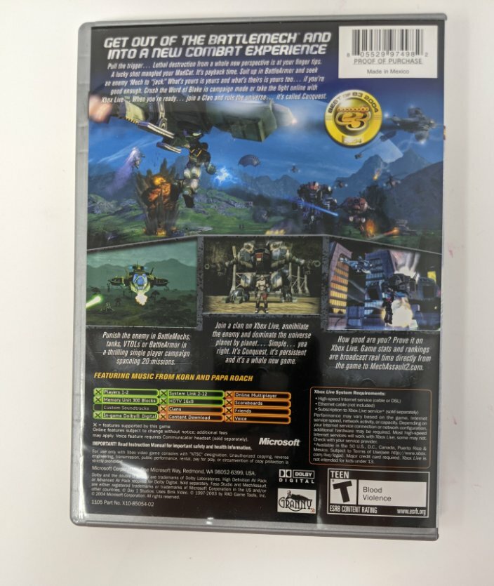 Xbox Mechassault 2 LoneWolf Game AND Prima Official Game Guide Microsoft 2004