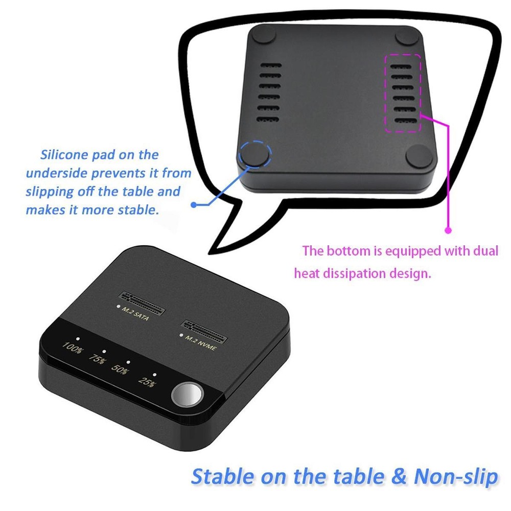 M.2 SATA M.2 NVMe Duplicator Double Disk Bit Hard Drive Docking Station