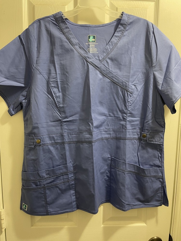 new 2Xl adar scrub set ciel blue