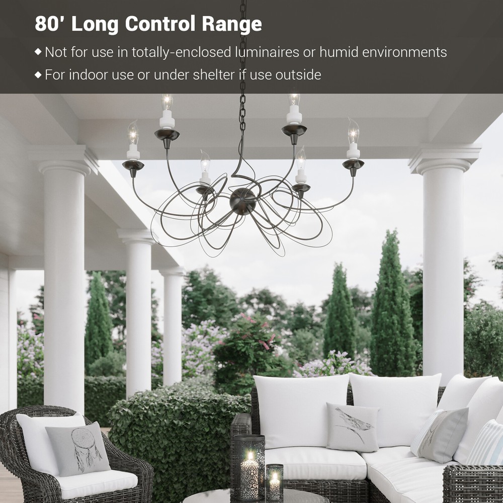 DEWENWILS Remote Control Light Socket Wall Mounted Wireless Light Switch White