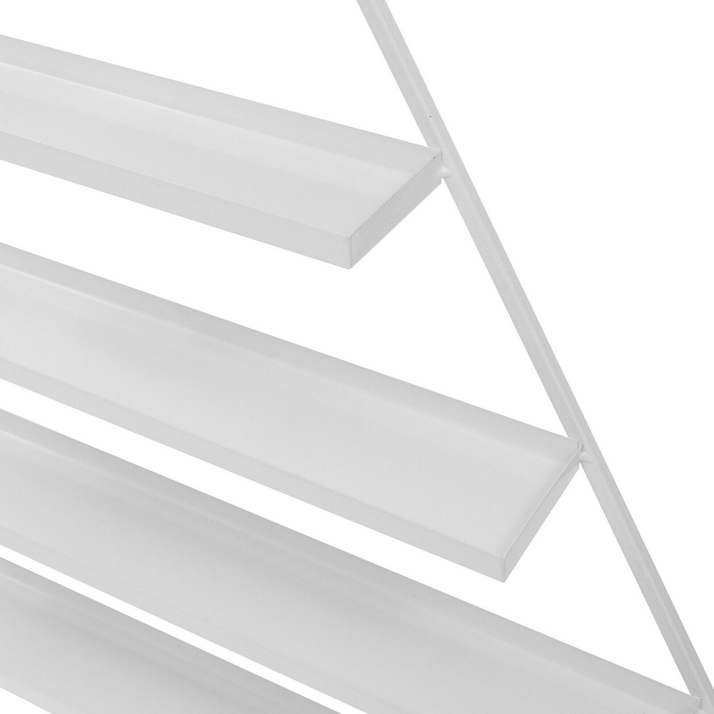 5-Tier Triangle Wall-Mounted Nail Polish Display Rack - 3 Pieces, White