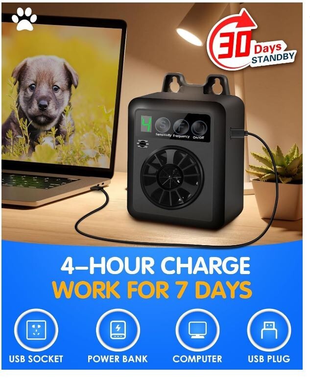 Anti Barking Device, Rechargeable Dog Barking Control Devices 50FT Range, Stop
