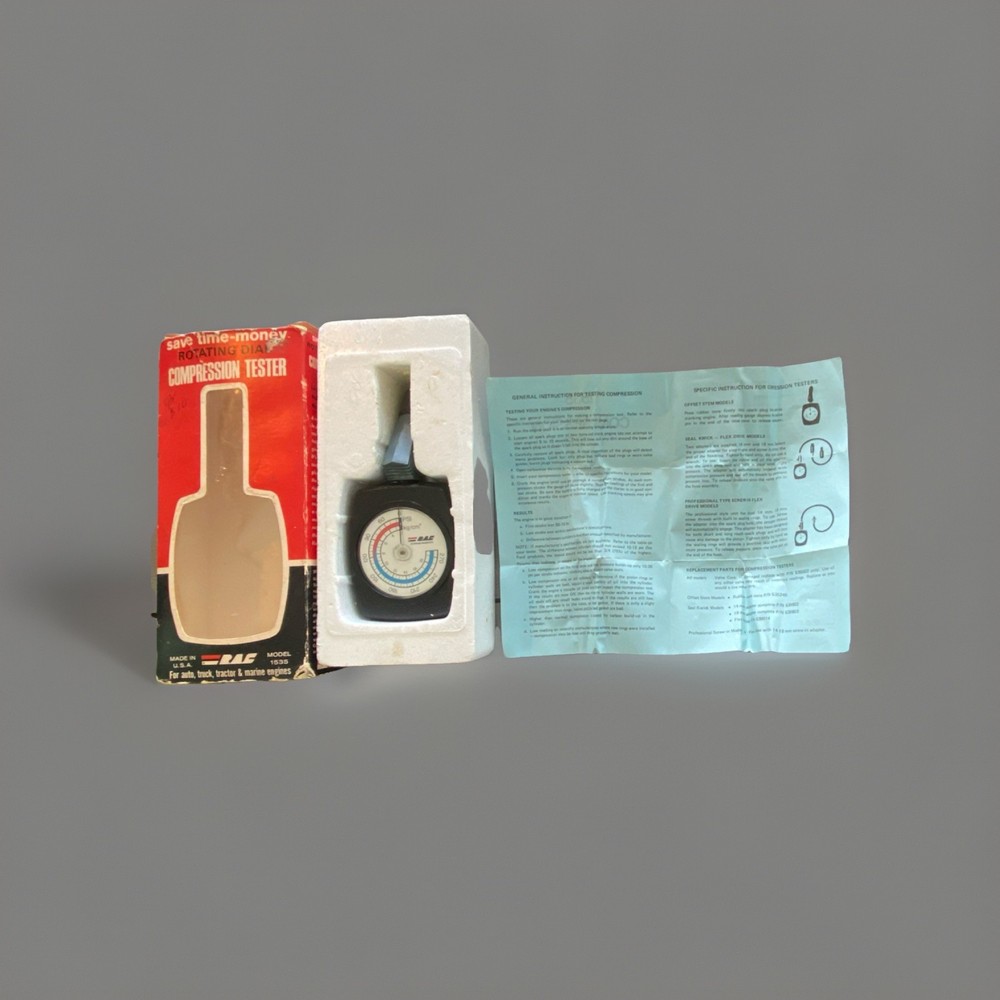 RAC Model 1535 Compression Tester Vintage In Box