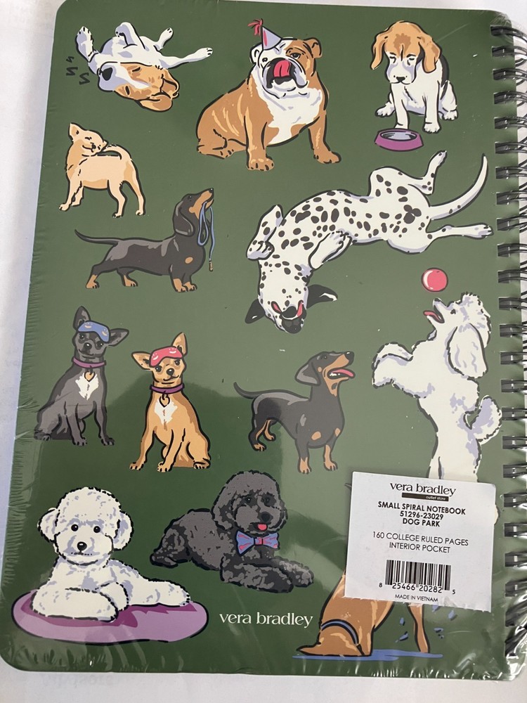 VERA BRALDEY SMALL SPIRAL NOTEBOOK "DOG PARK"
