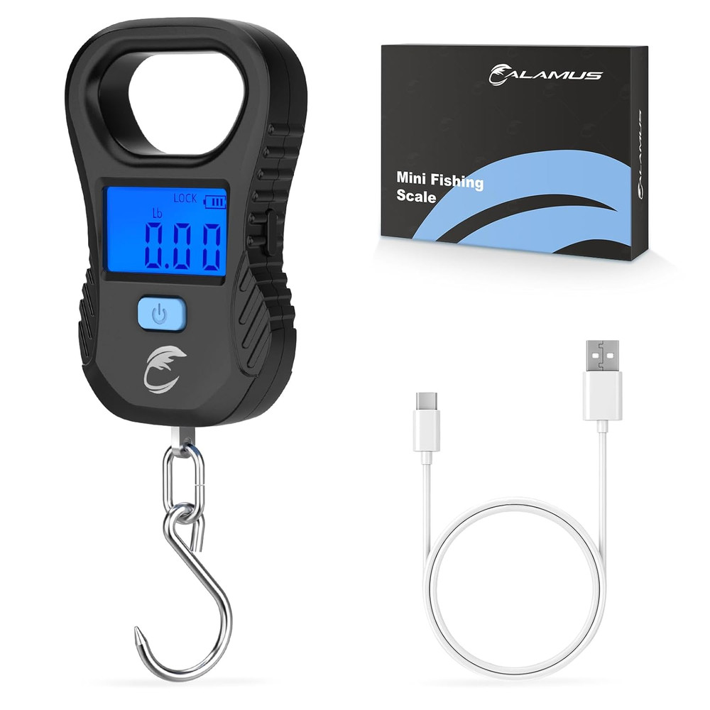 Calamus Lightweight Fish Scale, Rechargeable Digital Scale with USB Cable, 55Lb
