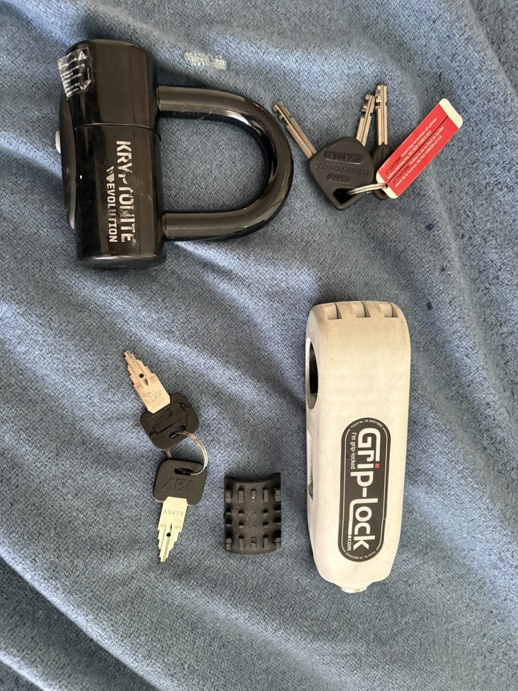 Grip-Lock &Kryptonite Evolution Disc Lock for Motorbikes Security Slightly Used