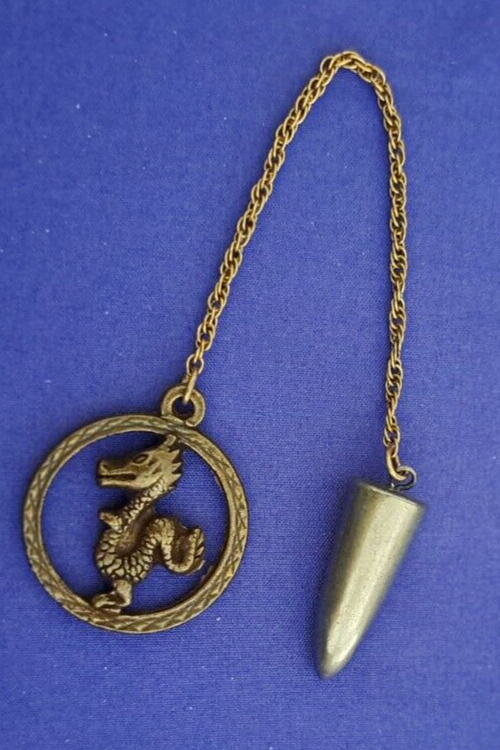 Brass Dragon & Hematite Point Pendulum