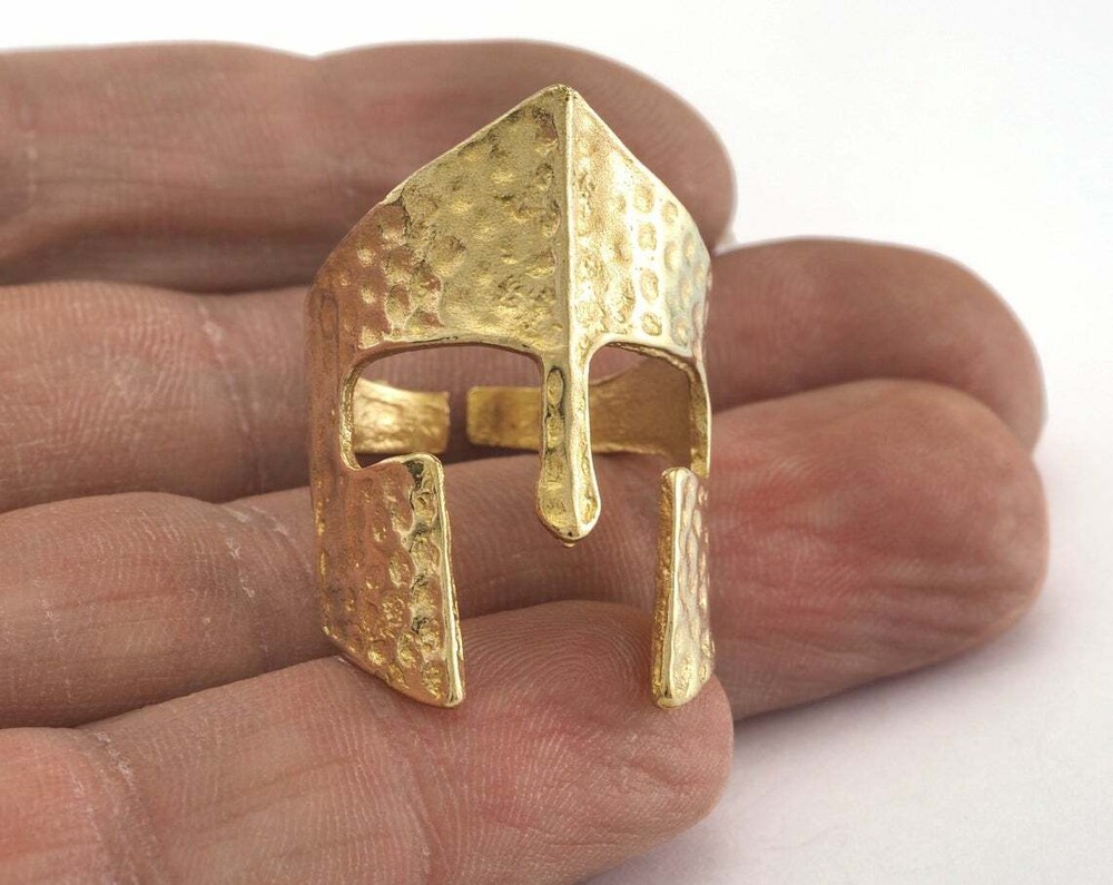 Helmet Adjustable Raw brass (21.5mm 12US inner size - Adjustable ) Oz3357