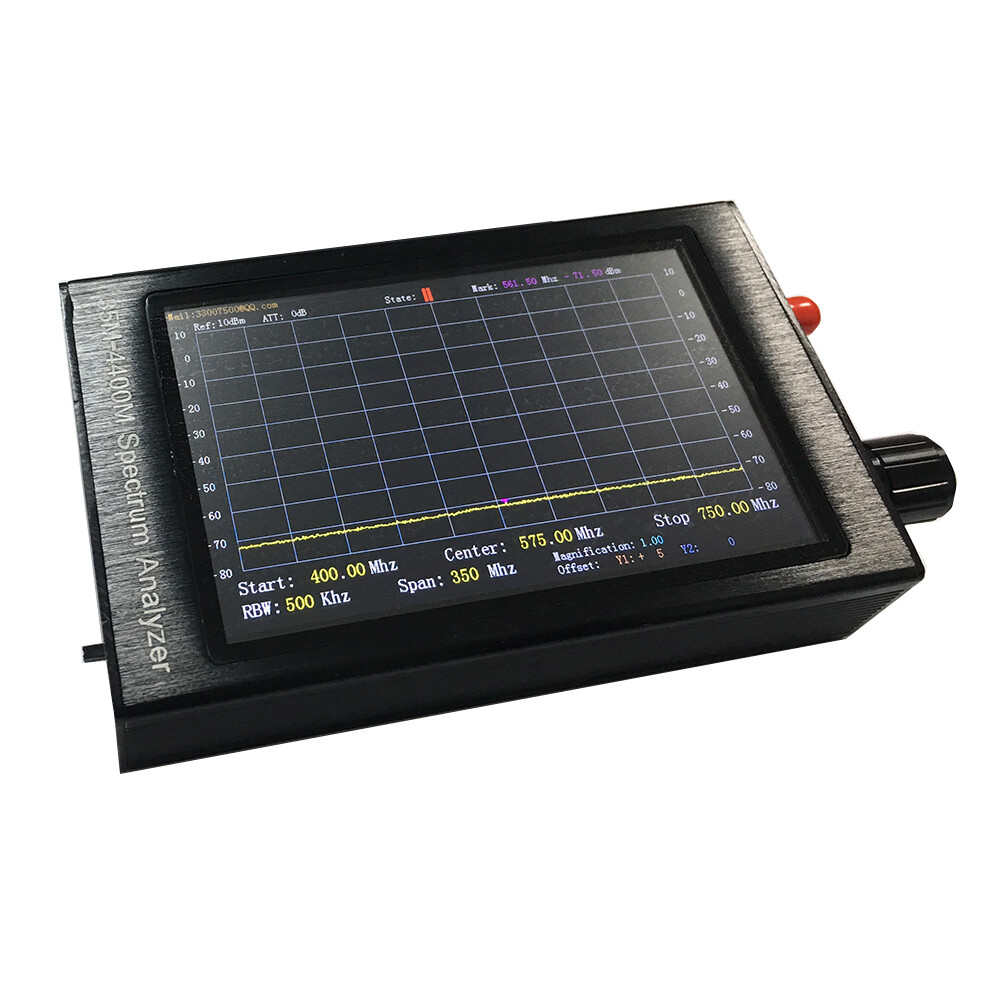 Handheld Simple Spectrum Analyzer 35M-4400MHz RF Signal Source + Battery +LCD