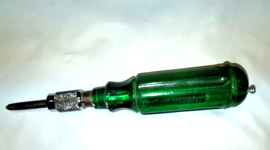 Vtg Cluthe Uni Driver Multi tool w/ Storage for Extra Bits Made in Canada 1965