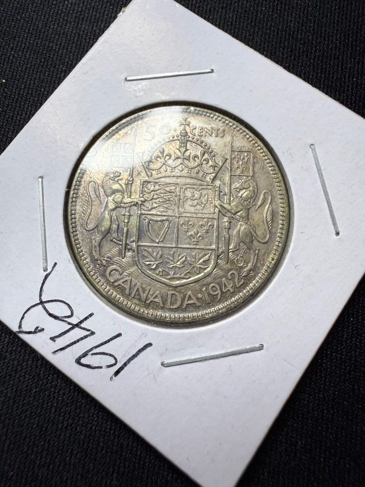 1942 Canada Silver 50 Cent (Half Dollar) Coin
