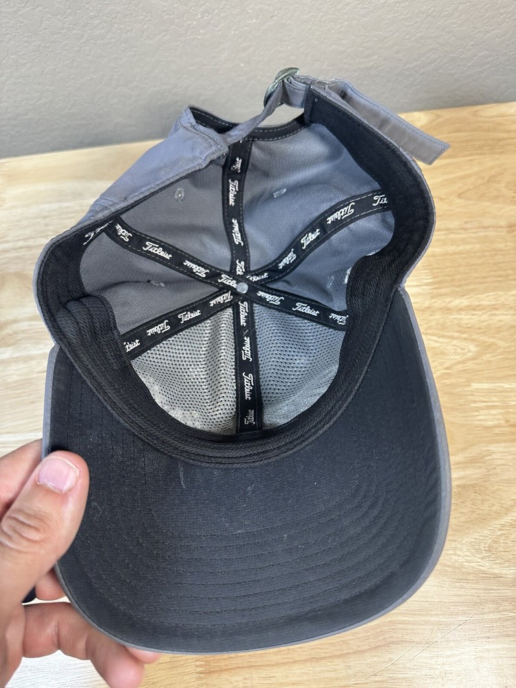 Titleist Gray Golf Hat Adjustable Strapback Embroidered White Golfer