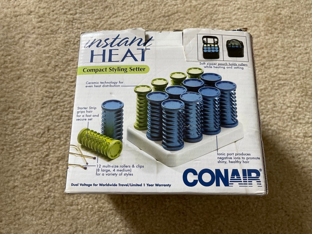 CONAIR Instant Heat Compact Styling Setter 12 Multi-Size Rollers With Pins