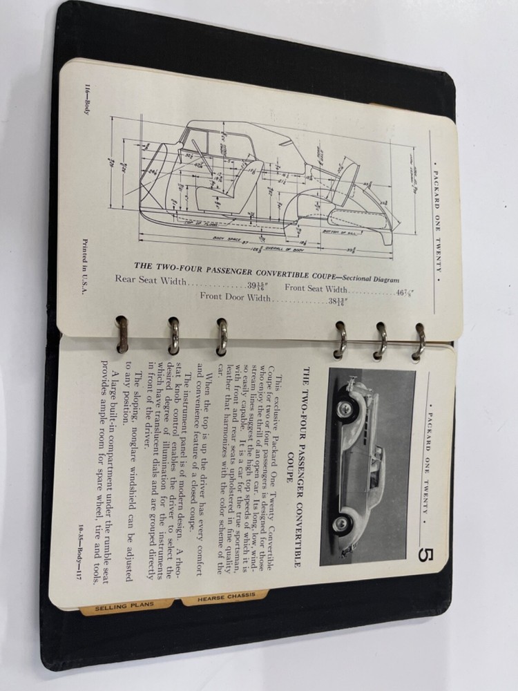 1935 Packard Motor Car Packard One Twenty “B” Data Automobile Book