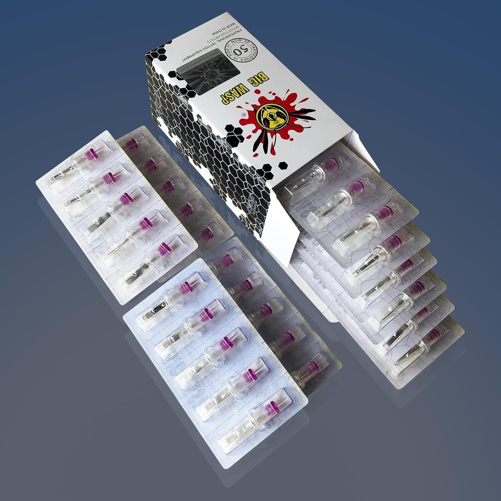 Assorted Disposable Tattoo Needle Cartridges - 50pcs for Quality Work