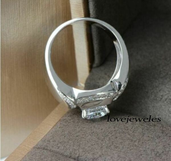 Men's Engagement Wedding Ring 925 Silver 2.2CT Lab-Created Round Cut Diamond